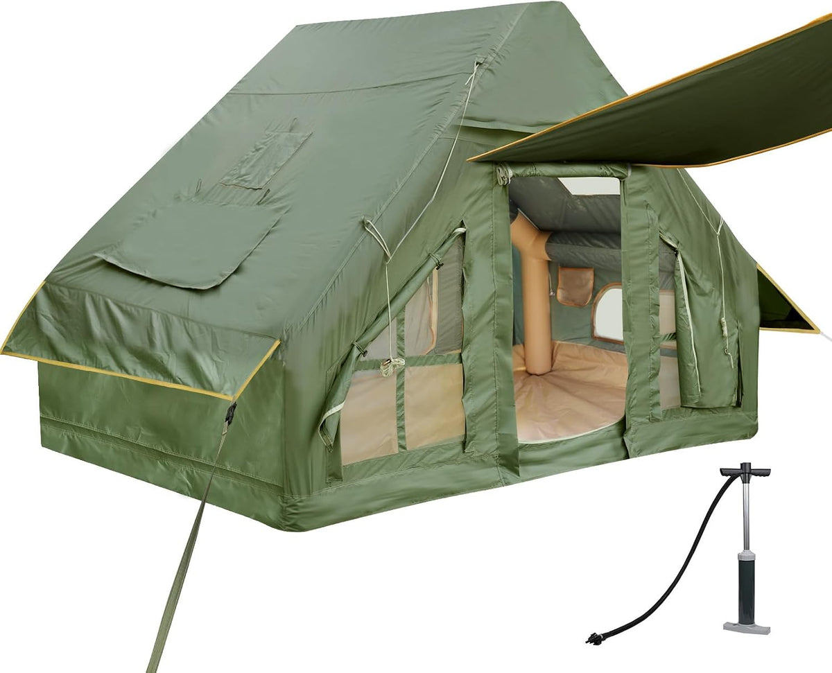 Inflatable Camping Tent with Pump and Stove Jack
