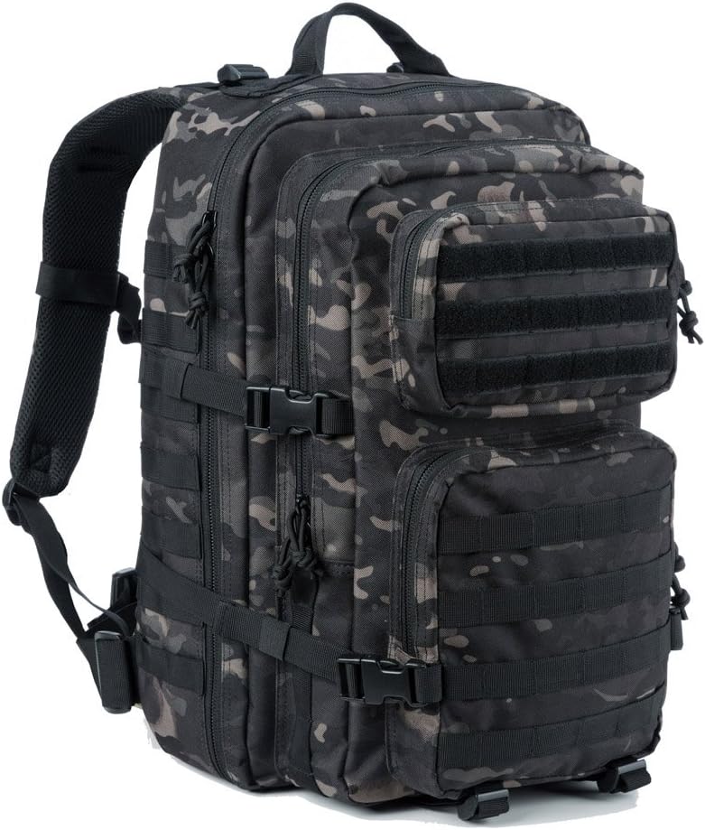 Military Tactical Backpack Large Army 3 Day Assault Pack Bag Backpacks (Black Camo)