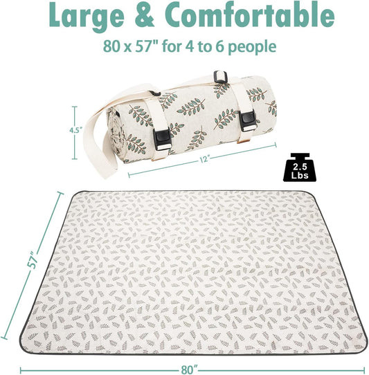 Sand-Free Waterproof Beach Mat with Shoulder Strap