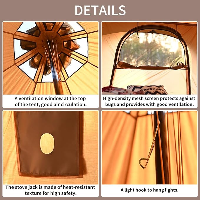 16.4ft Bell Tent with Stove Jack