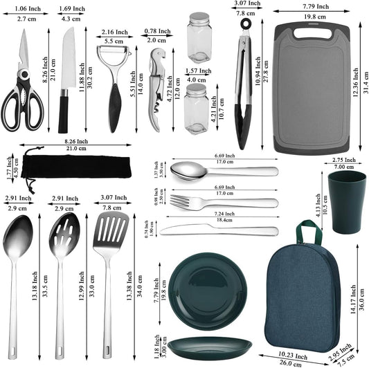 23-Piece Portable Outdoor Cookware Set
