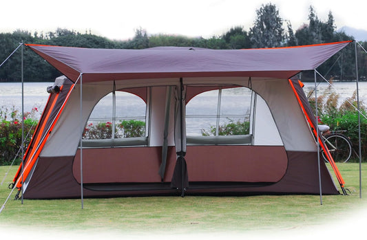 12-Person Extra Large Cabin Tent with Awning