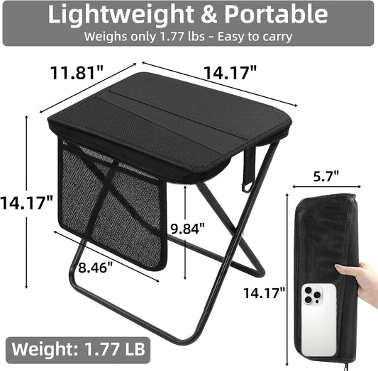 Lightweight Folding Stool with Side Pocket
