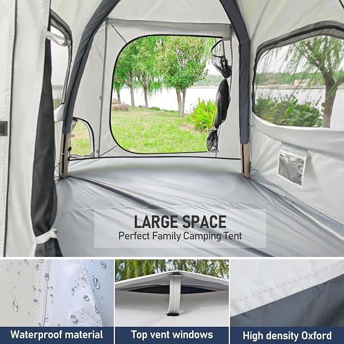 Easy-Setup Inflatable Camping Tent for 3-4