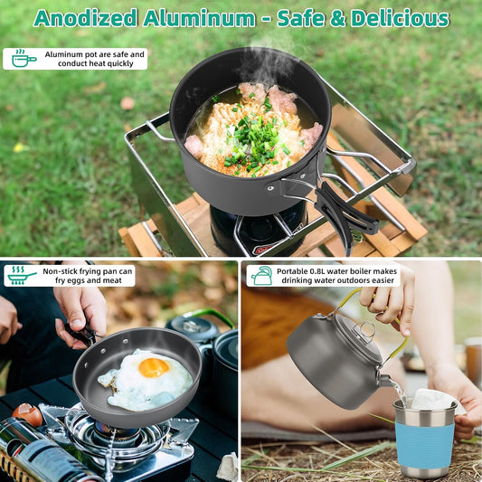 Portable Non-Stick Camping Cookware Set