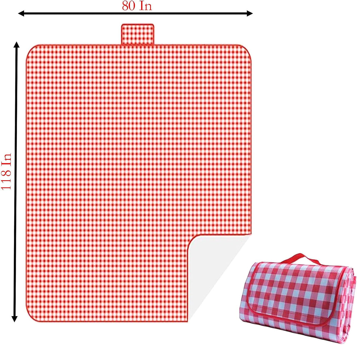 Large Red Waterproof Foldable Camping Blanket