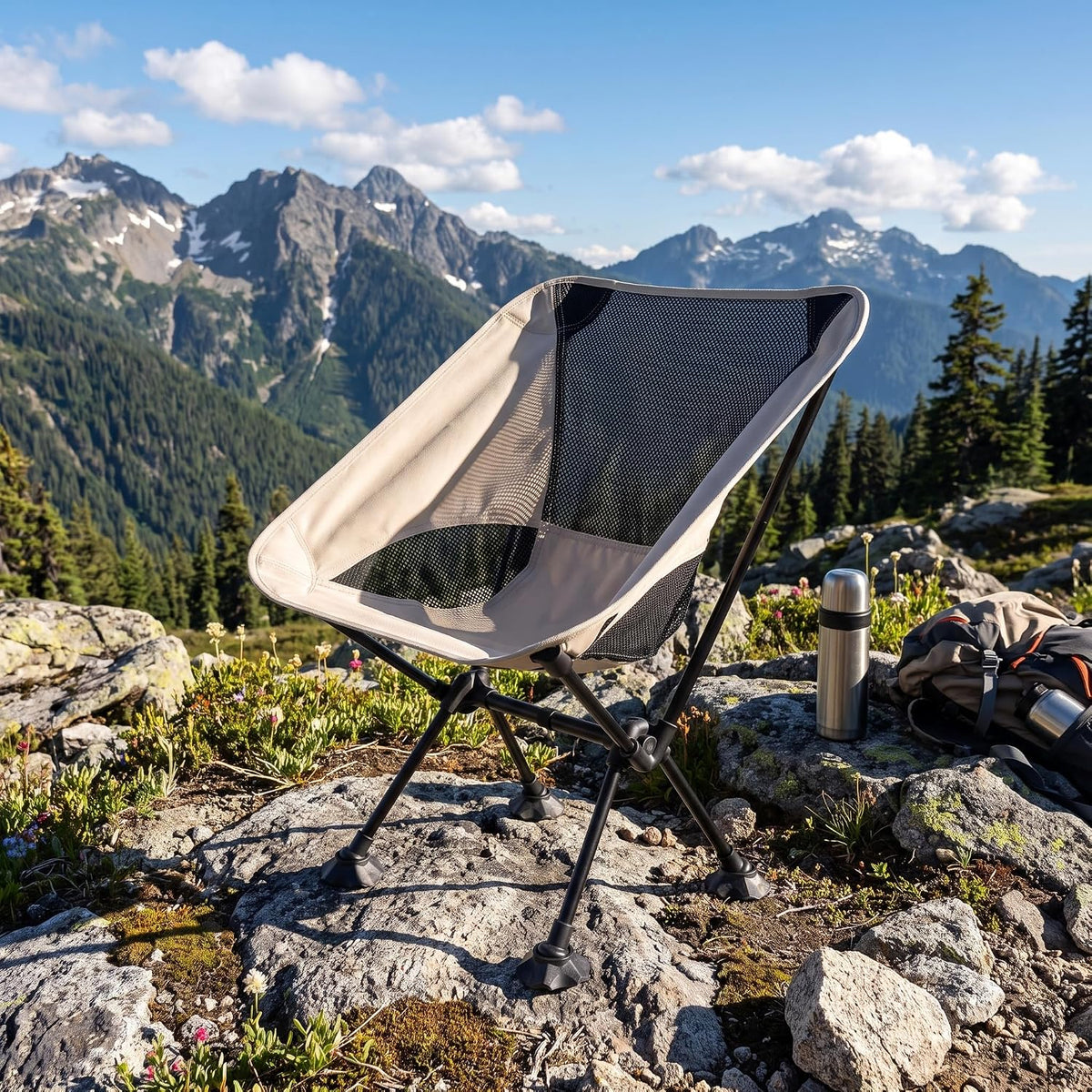 Ultralight Folding Chair with Anti-Sink Feet