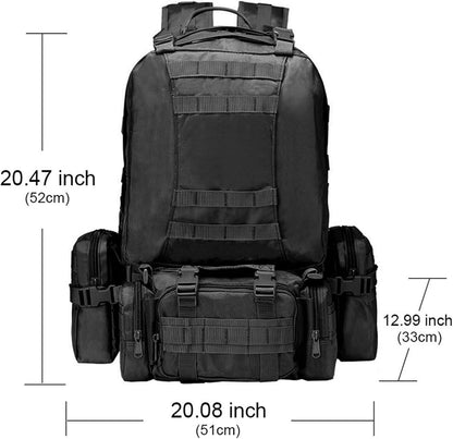 Tactical Backpack Military Army Rucksack 60L Large Assault Pack Detachable  Bag