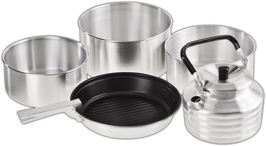 5-Piece Stackable Aluminum Camping Cook Set