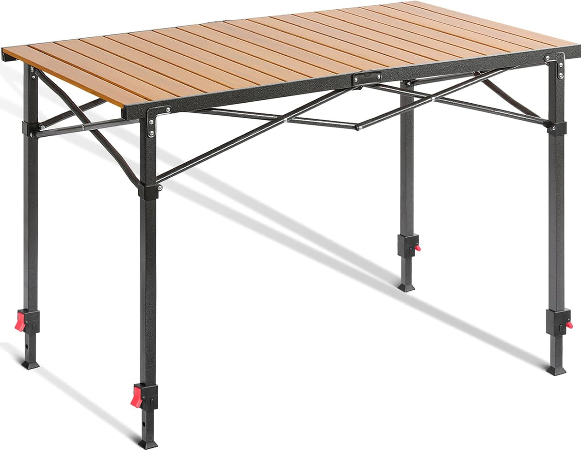 Large Adjustable Aluminum Camping Table for 2-6