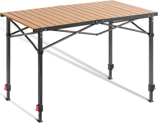 Large Adjustable Aluminum Camping Table for 2-6