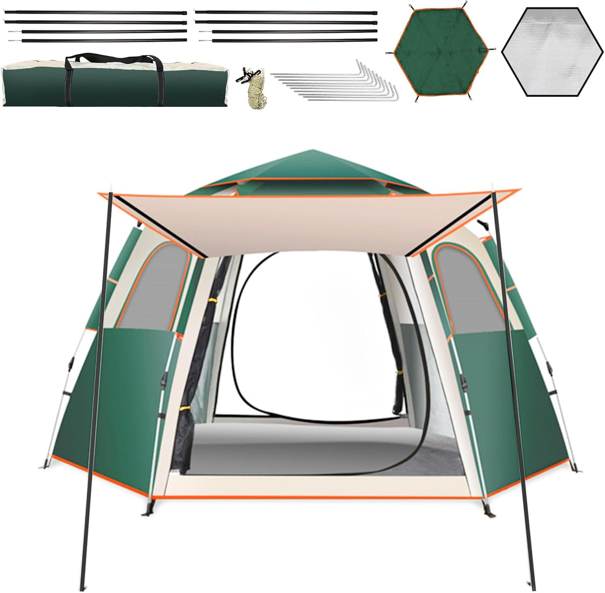 87x73x40 Instant Setup Camping Tent for 4-8