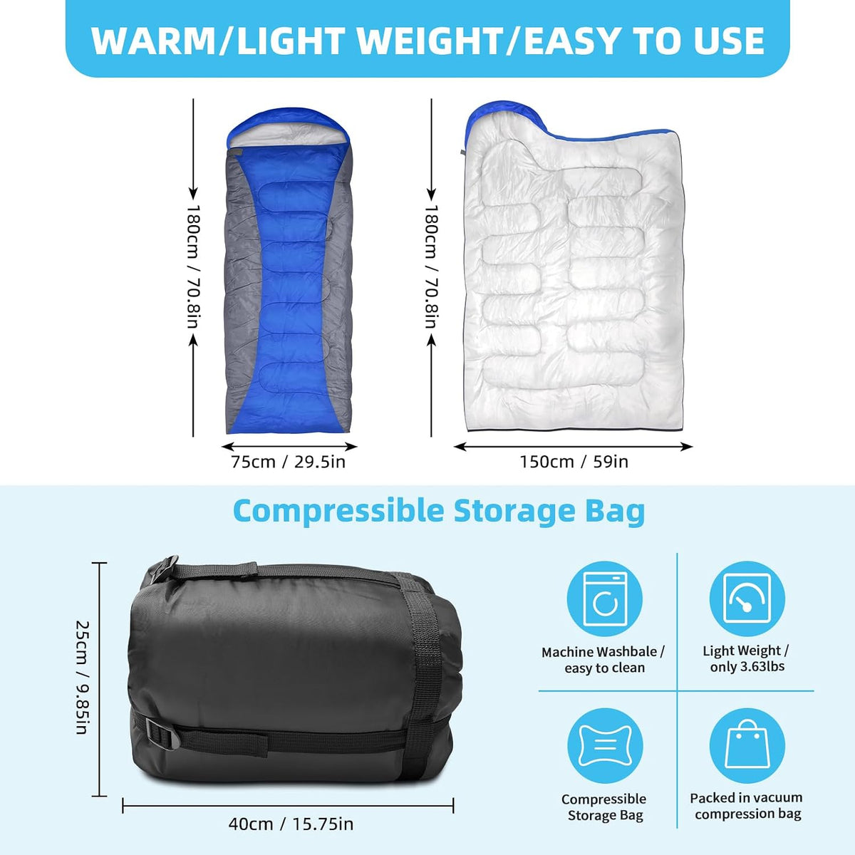 Waterproof Cold Weather Backpacking Sleeping Bag
