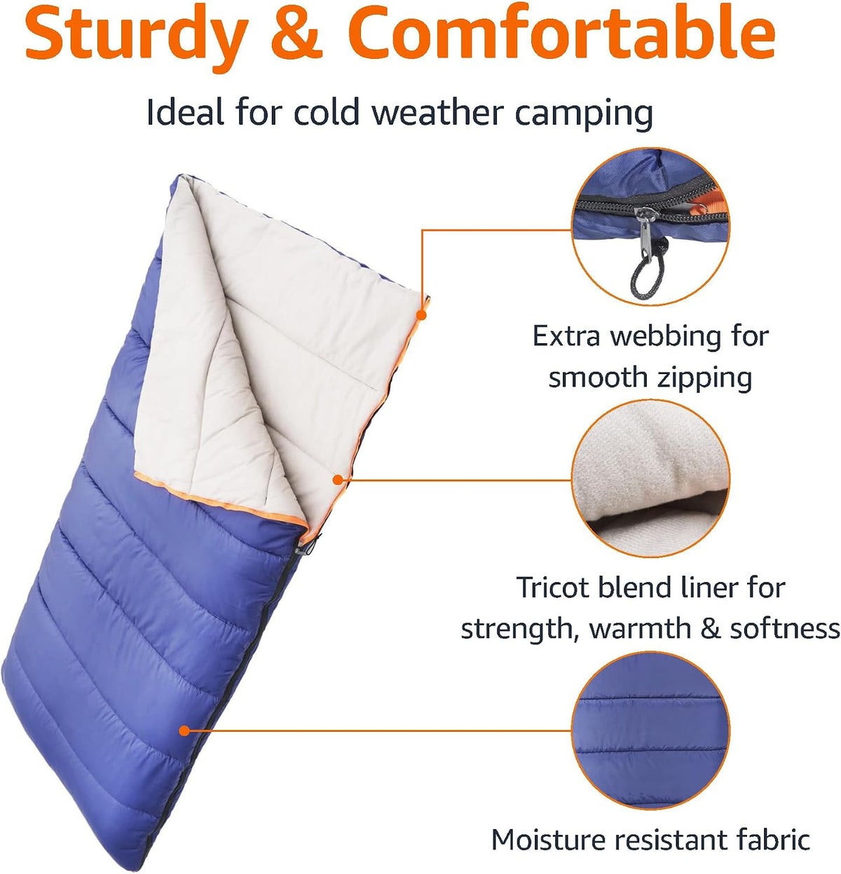 Blue Twin Cold Weather Sleeping Bag