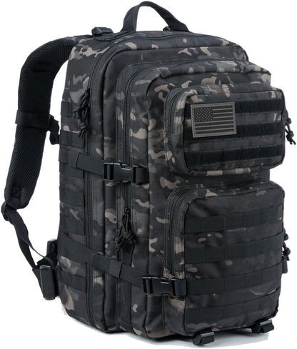 Military Tactical Backpack Large Army 3 Day Assault Pack  Bag Backpacks (Black Camo)