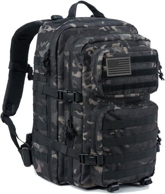 Military Tactical Backpack Large Army 3 Day Assault Pack  Bag Backpacks (Black Camo)