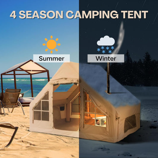Inflatable Tent with Hand Pump for 4-8