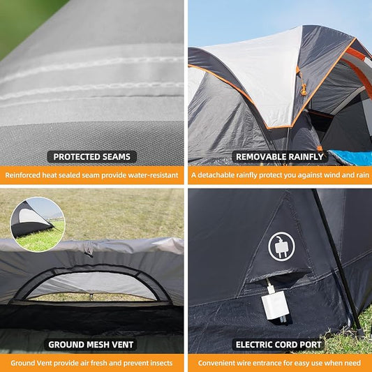 Quick-Setup Pop-Up Dome Tent for 2-6