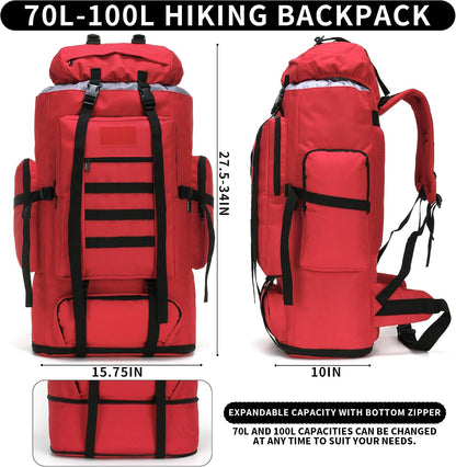 Hiking Backpack for Men 70L/100L Camping Backpack Military Rucksack  3 Days Assault Pack for Climbing | Camping Backpack, 3 Days Assault Pack, for Climbing