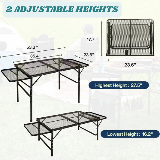 3x2ft Folding Camping Table with Accessories