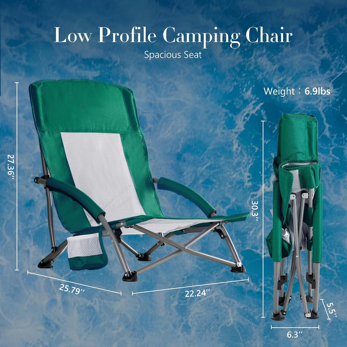 Low Profile Folding Beach Camping Chair