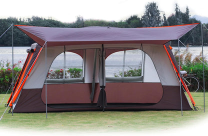 12-Person Extra Large Cabin Tent with Awning