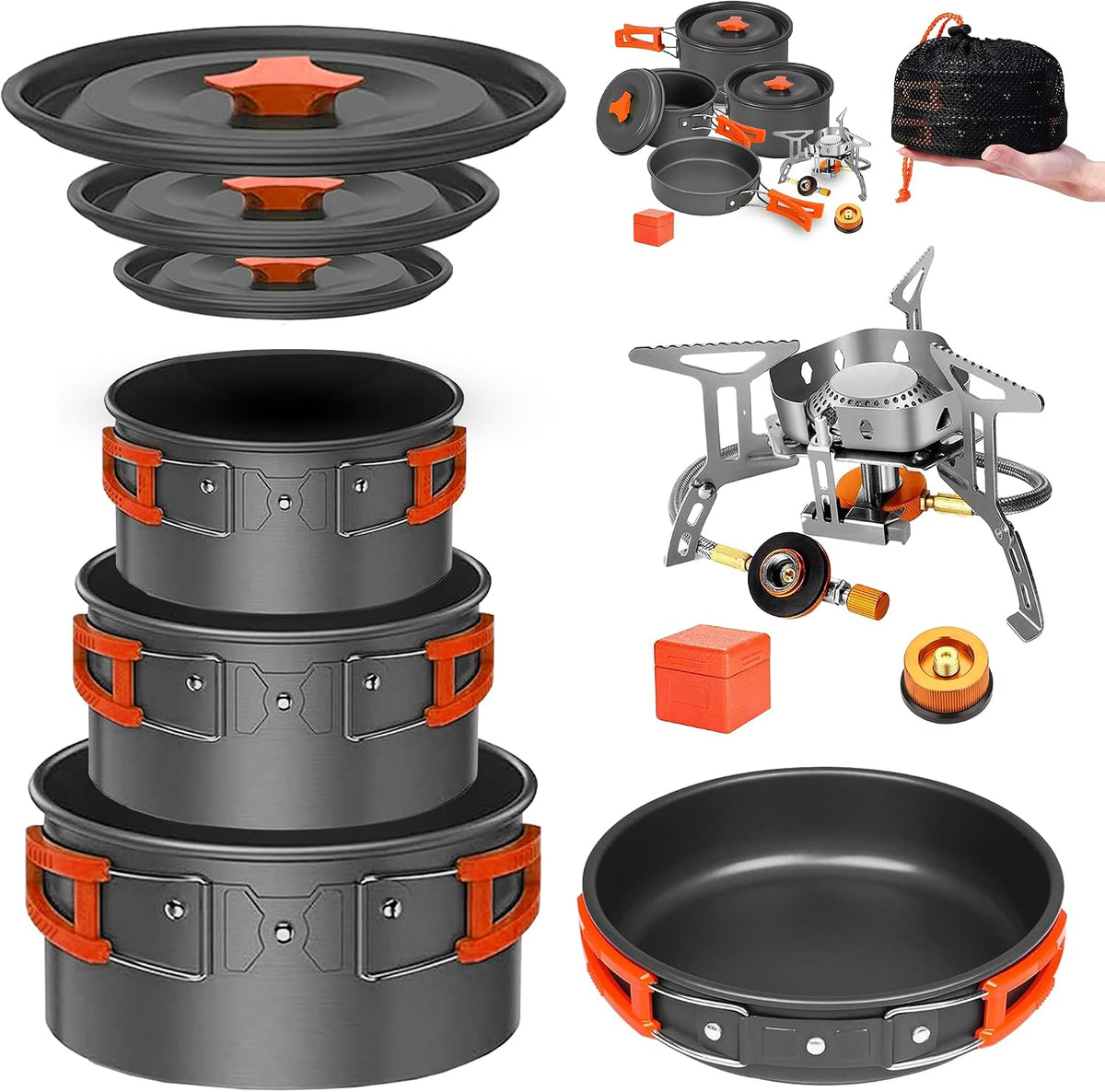 Compact Non-Stick Backpacking Cookware Set