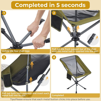 360 Degree Swivel Folding Camping Chair