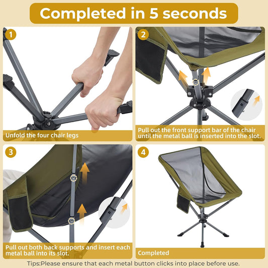 360 Degree Swivel Folding Camping Chair