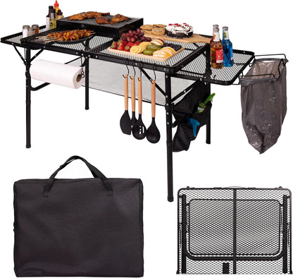 3x2ft Folding Camping Table with Accessories